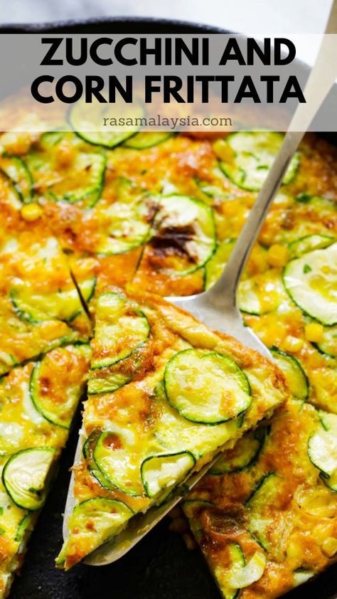 Frittata - the best and easiest egg frittata recipe made with zucchini and corn, that only takes 15 mins to make. Make this homemade comfort food today. Easy Egg Frittata, Corn Frittata, Best Frittata Recipe, Egg Frittata Recipes, Zucchini Frittata Recipe, Fritata Recipe, Zucchini And Corn, Egg Frittata, Homemade Brunch
