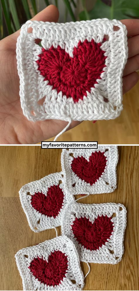 Free Crochet Granny Heart Square Pattern Love Granny Square Crochet Pattern, Amigurumi Patterns, Free Crochet Heart Granny Square Pattern, Heart Crochet Square Pattern Free, Heart Granny Squares Crochet Pattern, Heart Shaped Granny Square Pattern, Crocheted Heart Granny Square, Crochet Granny Square Hearts Free Pattern, Granny Square Crochet Simple