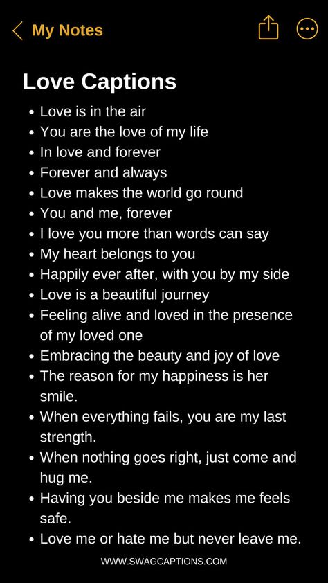 Looking for the perfect words to express your feelings? Check out these "Love Captions for all your Romantic Pictures on Instagram"! Whether you're sharing a special moment, celebrating an anniversary, or just feeling the love, these captions will add a touch of romance to your photos. From sweet and sentimental to fun and flirty, find the ideal caption to make your posts unforgettable. Share your love story with the world using these enchanting and heartfelt captions. Short Aesthetic Love Captions, Loving Captions Instagram, Sweet Moments Quotes, My Special One Quotes, Caption For Your Love, Caption For Someone Special, Romantic Phrases For Him, Anniversary Short Quotes, Flirty Bio Ideas