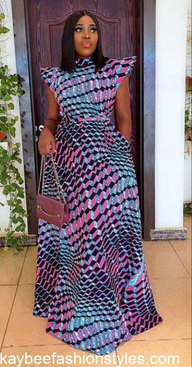 4 Yards Ankara Long Gown Styles for Ladies - Kaybee Fashion Styles Ankara Long Gown Styles For Ladies, Africa Print Dress, Long Gown Styles, Africa Print, Ankara Maxi Dress, Ankara Long Gown, Ankara Long Gown Styles, African Lace Styles, Dress Ankara
