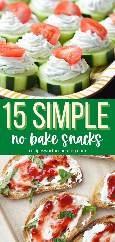 I have rounded up 15 of my all time favorite snack foods that include healthy protein snacks, easy snacks for kids, and even some delicious sweet treats! These are all easy snacks to make and require few ingredients which makes them hard to resist. #nobakesnacks #snackrecipes #appetizers #healthyproteinsnacks #snacksforkids #sweettreats Healthy Savory Snacks, Healthy Eating Snacks, Diner Recept, Makanan Diet, Snacks To Make, Snacks Saludables, No Bake Snacks, Summer Snacks, Healthy Snacks Easy