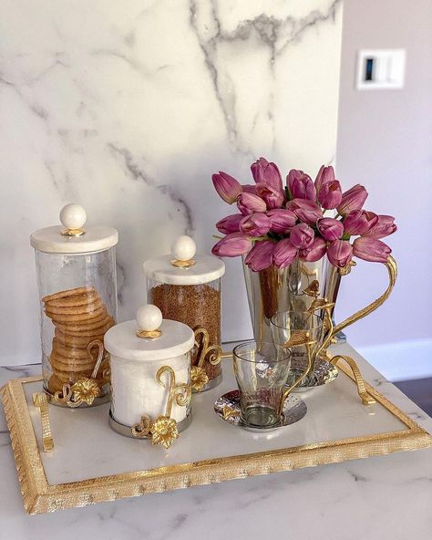 Interior Design & Home Decor on Instagram: “Link In Bio To Shop! Our product drop is now live!! Tap on the pictures or click the link in my bio to shop all these items and more! Hurry…” Kitchen Storage Canisters, Coffee Canister, Marble Tray, Glass Canisters, Inspire Me Home Decor, Storage Canisters, Food Display, Kitchen Canisters, Coffee Station