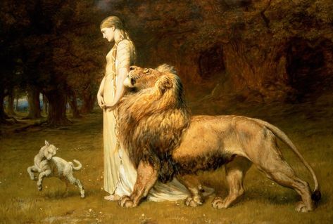 Where Does “In Like a Lion, Out Like a Lamb” Originate? Faery Queen, Lion Artwork, Lion Painting, Art Classique, Fairy Queen, Queen Art, Art Woman, Arte Animal, Classical Art