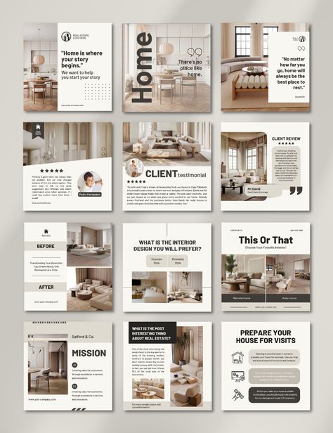 Interior Designer Instagram Grid, Instagram Post Architecture, Real Estate Grid Instagram, Real Estate Instagram Feed Design, Architecture Content Instagram, Real Estate Instagram Post Design, Interior Design Feed Instagram, Interior Design Social Media Post Ideas, Instagram Architecture Feed