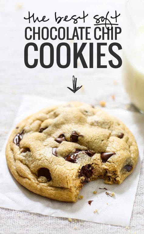 Best Soft Chocolate Chip Cookies, Thick Chocolate Chip Cookies, Simple Chocolate Chip Cookie Recipe, Resepi Biskut, Best Chocolate Chip Cookies Recipe, Soft Chocolate Chip Cookies, Dessert Simple, Easy Chocolate Chip Cookies, Chocolate Cookie Recipes