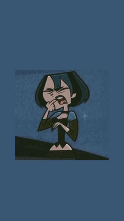 Gwen Aesthetic Total Drama, Gwen Tdi Wallpaper, Total Drama Gwen Aesthetic, Blue Cartoon Aesthetic Wallpaper, Gwen Tdi Aesthetic, Total Drama Island Wallpaper Iphone, Cartoon Blue Aesthetic, Blue Cartoon Characters Aesthetic, Gwen Total Drama Wallpaper