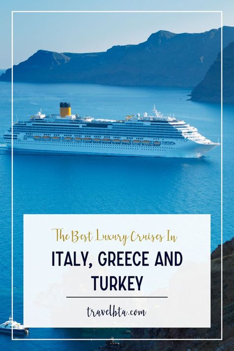 While the sites and experiences are endless, most travelers have limited time to explore the region. Therefore, a luxury cruise is one of the most efficient and practical ways to travel. However, deciding on the best luxury cruises in Italy, Greece, and Turkey is no simple feat. To help you out, we compiled a list of some of our favorite itineraries. Cruise To Greece And Italy, Cruise To Greece, Italy Honeymoon Itinerary, Greek Cruise, Italy Cruise, Italian Cruises, Luxury Greece, Honeymoon Itinerary, Greece Cruise