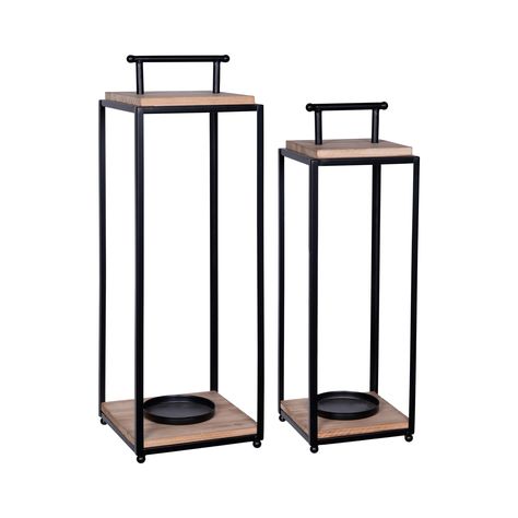 Our Rectangular Floor Lantern effortlessly combines modern, modern farmhouse, and classic elements, making it a versatile accent piece that complements various interior styles. Natural Wood And Black, Floor Lanterns, Wood And Black Metal, Floor Lantern, Floor Candle Holders, Decorative Lanterns, Floor Candle, Lantern Candle Decor, Natural Wood Flooring