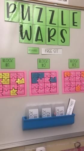 Behavior Management [Puzzle War] PBIS {editable} by Two Teachers In Fifth