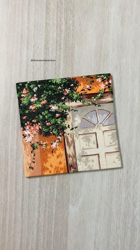 Floral spring mini canvas painting idea @illustrationsandviews in 2022 | Canvas art painting, Diy art painting, Watercolor art lessons Mini Canvas Painting, Seni Pastel, Simple Painting, Canvas For Beginners, Christmas Painting, Canvas Painting Tutorials, Canvas Easy, Painting Idea, Canvas Painting Designs