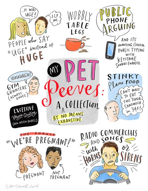 What Are Your Pet Peeves? | A Cup of Jo Pet Peeves List, Fennec Fox Pet, Emily Mcdowell, Pet Memorial Tattoo, Pet Bird Cage, Pet Sounds, Bag Illustration, Cup Of Jo, Pet Hotel