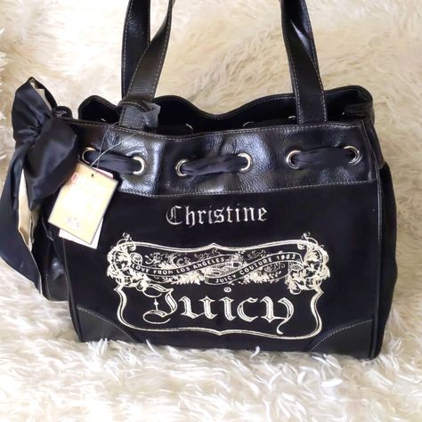 Rare Vintage Juicy Couture Personalized Daydreamer Bag, Bnwt. This Bag Is Impeccable And Has Never Seen The Light Of Day Except For Photos! Perfect For A Collector Bearing The Same Or Anyone Who Appreciates The Brand And Their Once Upon A Time Services. Couture, Juicy Couture Velour Bag, 2000s Juicy Couture Bag, 2000s Juicy Couture, Juicy Couture Daydreamer, Personalized Purse, Vintage Juicy Couture, Velour Bag, Dream Bag