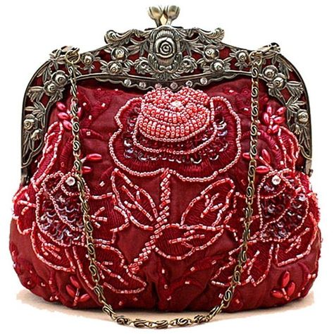 MZZ BEA005 Beaded Bridal Satin Handbag Fashion evening Purse Wedding... ($28) ❤ liked on Polyvore featuring bags, handbags, clutches, evening handbags, red evening purse, bridal clutches, hand bags и beaded evening purse Victorian Dresses, Prom Clutch, Beaded Clutch Bag, Bride Bag, Vintage Evening Bags, Beaded Evening Bags, Vintage Clutch, Beaded Wedding, Evening Handbag