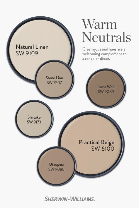 Beige Paint Palette, Neutral Color Accent Wall Bedroom, Neutral Guest Bedroom Paint, Brown Color Palette Sherwin Williams, Tan Wall Color Scheme, Natural Brown Paint Colors, Sherwin Williams Natural Paint Colors, A Touch Of Sand Sherwin Williams, Natural Coloured Bedroom