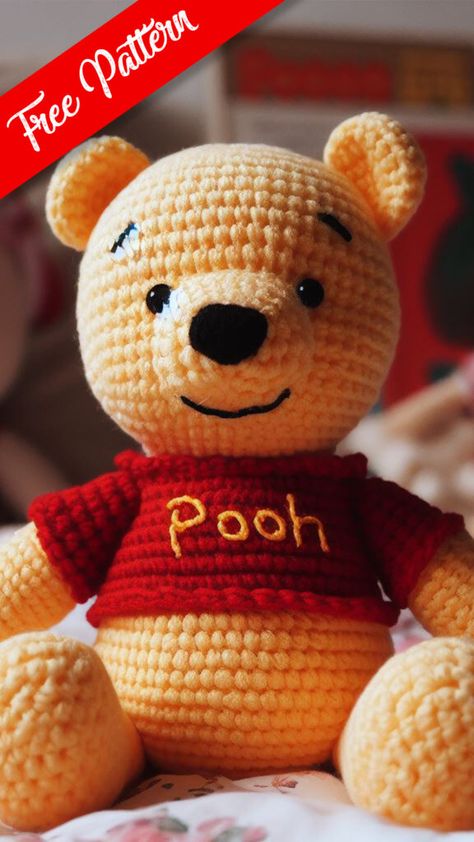 Disney Crochet Patterns, Crochet Bear Patterns, Crochet Toys Free, Crochet Teddy Bear Pattern, Crochet Disney, Pola Amigurumi, Crochet Animals Free Patterns, Crochet Teddy Bear, Haken Baby