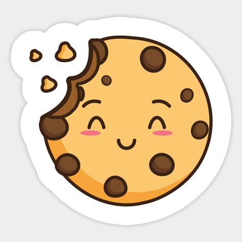 Cookies Cartoon Logo, Cookie Cute Drawing, Cute Cookies Drawing, Cookie Sticker Design, Cookie Cartoon Cute, Cookies Logo Design Stickers, Stickers On Everything, Logo Cookies Design, Cookie Art Drawing