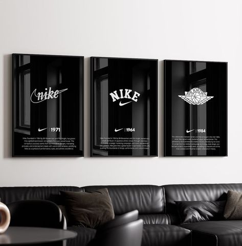 Hypebeast Printable Wall Art Hypebeast Sneaker Poster Set of - Etsy | Etsy (US) Nike Wall Art, Living Room Ideas Men, Men Living Room Ideas Apartments, Men Room Decor Ideas, Living Room Ideas Color Schemes, Guy Room Decor, Men Living Room Ideas, Room Ideas Color Schemes, Male Living Room