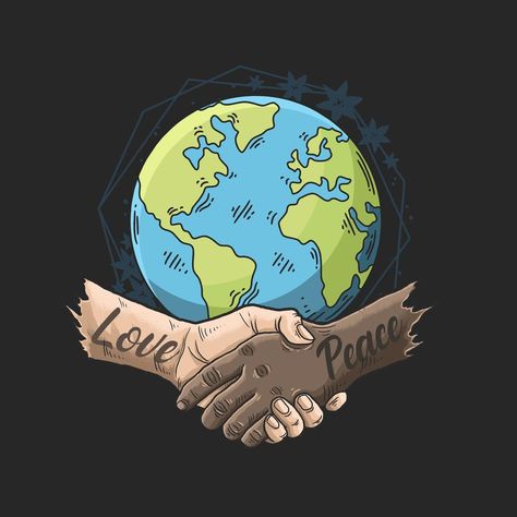 Tolerance Art, Cartoon Globe, Unity Drawing, Campaign Illustration, Peace Drawing, Peace Poster, Poster Drawing, Love Peace, Free Vector Graphics