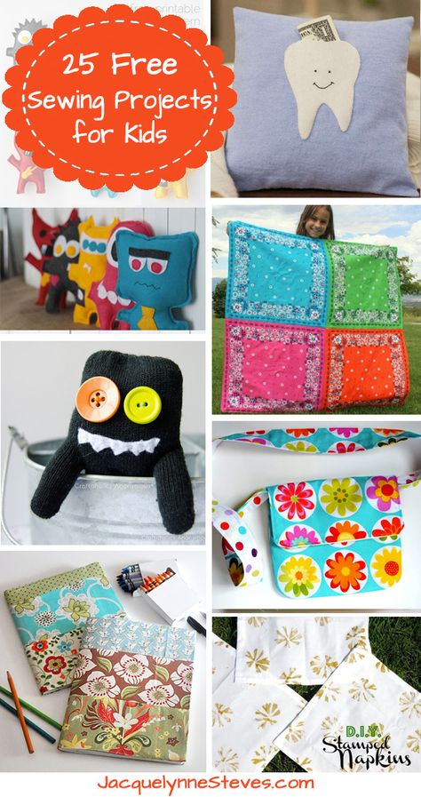 25 Free Sewing Projects for Kids - Jacquelynne Steves Patchwork, Kids Stamps, Sewing Projects Free, Beginner Sewing Projects Easy, Sewing Projects For Kids, Leftover Fabric, Sewing Projects For Beginners, Easy Sewing Projects, Love Sewing