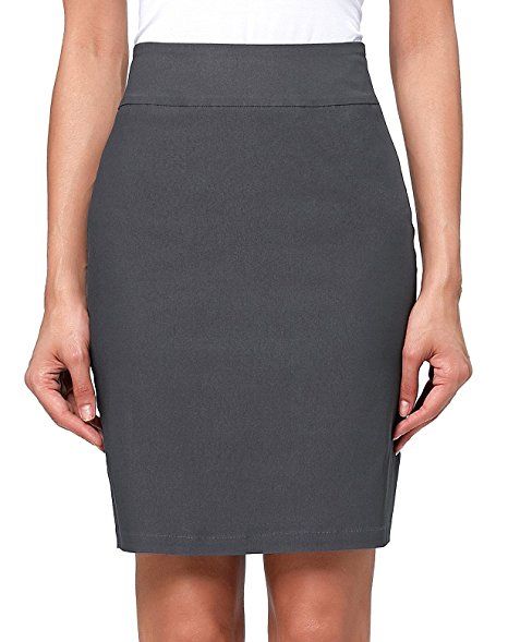 Kate Kasin Women's Stretchy Cotton Pencil Skirt Slim Fit Business Skirt [Amazon.com] Authentic Clothes, Women Pencil Skirt, Midi Rock Outfit, Business Casual Skirt, Work Outfits Frauen, Pencil Skirt Fashion, Pencil Skirt Work, Bodycon Pencil Skirt, Business Skirt