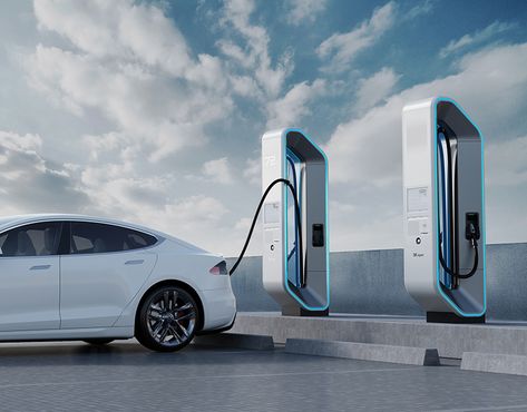 Electric Car Charging Station Design, Ev Charging Stations Concept, Ev Charger Station, Ev Charger Station Design, Ev Charging Station Design, Ev Charger Design, Car Charger Design, محطة وقود, Charge Station