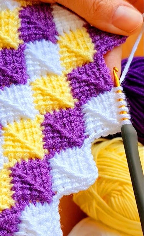 Advanced Crochet Stitches, Tunisian Crochet Patterns, Advanced Crochet, Crochet Blanket Pattern Easy, Tunisian Crochet Stitches, Crochet Stitches Unique, Crochet Stitches Free, Crochet Stitches For Blankets, Crochet Blanket Designs