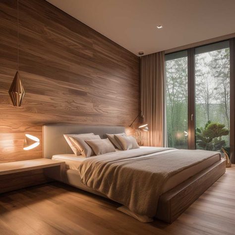 Wooden Bed Wall Design, Wooden Aesthetic Bedroom, Bedroom Ideas With Wooden Floor, Wooden Bedroom Design Modern, Wooden Flooring Bedroom Interior Design, Wooden Room Aesthetic, Wooden Tiles Flooring Bedroom, Bedroom Wooden Flooring, Wooden Tiles Wall