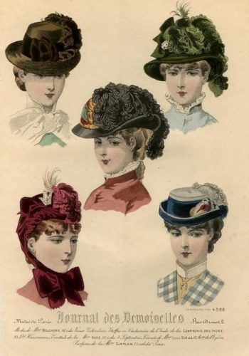 Reclaiming a Hat Icon: How to Turn a Trilby into a Victorian Lady’s Hat Tutorial – The Pragmatic Costumer 1882 Fashion, 1883 Dresses, Edwardian Hat, Historical Hats, Victorian Accessories, Blue Stockings, Victorian Era Fashion, Victorian Hairstyles, Victorian Hats