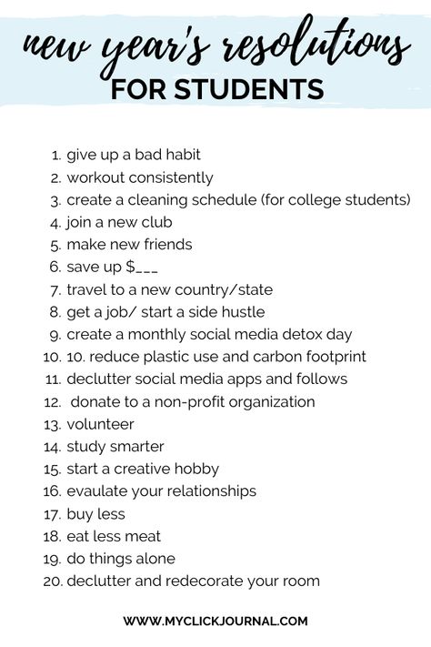 New Year Resolution Ideas For Students, New Year Resolutions For Students, 2024 Goals For Students, New Year Resolution For Students, New Years Resolution List For Teens, New Year Resolution Ideas Goal Settings, Goals For College Students, Goals Activities, Ra Programs