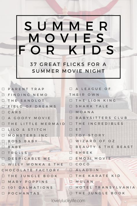 Summer Movie List, Summer Movies List, Best Summer Movies, Summer Movie Night, Netflix Movie List, Disney Movies List, Summer Movies, Movies For Kids, Movie Hacks