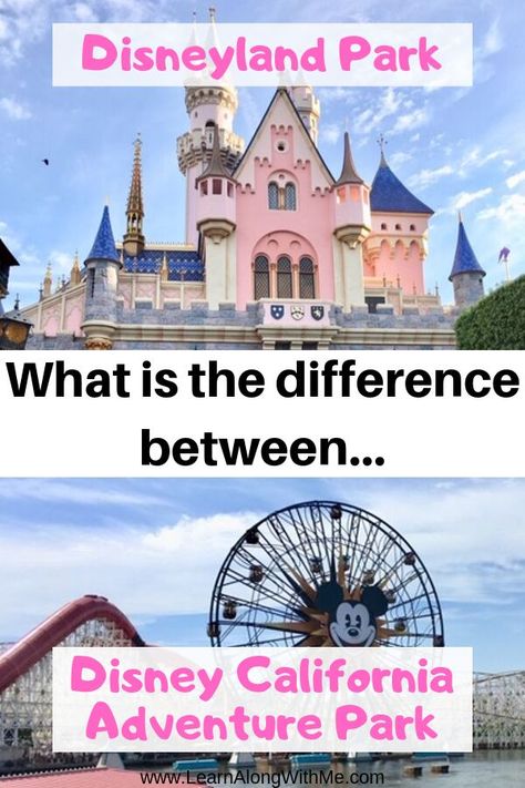 Are you wondering what is the difference between Disneyland and Disney California Adventure Park?    Don't worry I was a total newbie to all things Disney until last week when I went to both Disneyland Park and Disney California Adventure park.   In this article I highlight some of the main differences between the parks.  I also talk about what a Park Hopper ticket is, and how to use one. #disney  #disneyland  #californiaadventure  #disneytips Los Angeles, Disney In California, Disneyland Adventure Park, Disneyland Park California, Disneyworld Tips, Disneyland 2024, California Disneyland, Disneyland Trip Planning, Disneyland And California Adventure