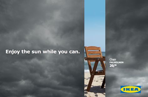 Advertisement by DDB, Belgium Vitamin Advertising, Summer Creative Ads, Vitamin Ads, Ikea Print, Summer Ads, Ikea Ad, Poster Campaign, Ikea Outdoor, Weather Print