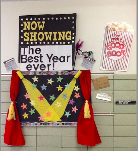 Class Hollywood Theme Hollywood School Theme, Hollywood Theme Decorations, Hollywood Classroom Theme, Light Camera Action, Hollywood Classroom, School Wide Themes, Hollywood Theme Classroom, Old Hollywood Theme, Third Grade Teacher Shirts