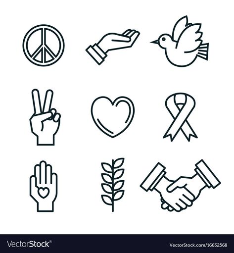 Symbol Of Kindness, Symbols Of Kindness, Peace Related Drawings, Peaceful Drawings Ideas, Peace Symbol Art, Symbols For Peace, Peace Doodle, Peace Icon, Peace Images