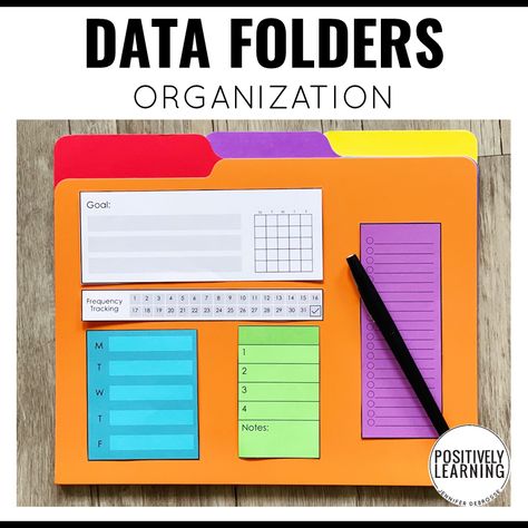 Organisation, Data Folders, Student Folders, File Folder Organization, Data Folder, Sped Classroom, Goal Tracking, Data Tracking, Folder Organization