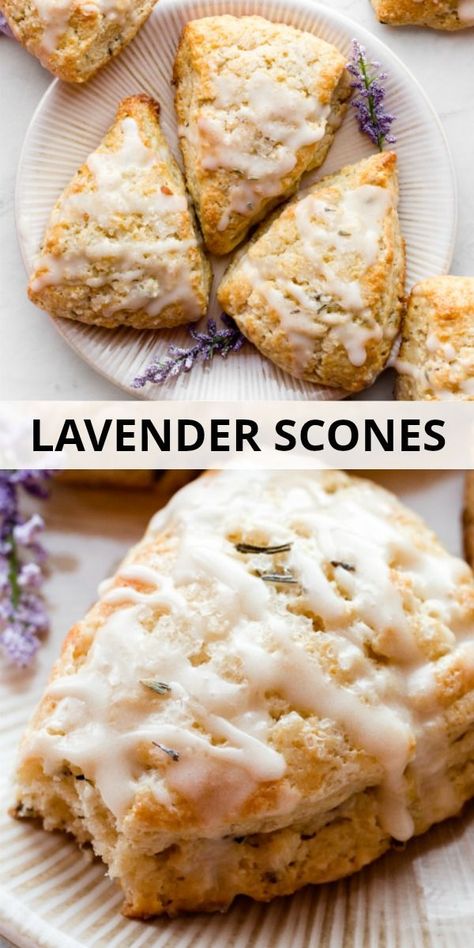 Scones Recipe Moist, Lavender White Chocolate Scones, Lavender Lemon Scones, Baking With Lavender Syrup, Recipes With Dried Lavender, Recipes Using Lavender Buds, Lavender Lemon Muffins, Scones For Tea Party, Recipes With Fresh Lavender