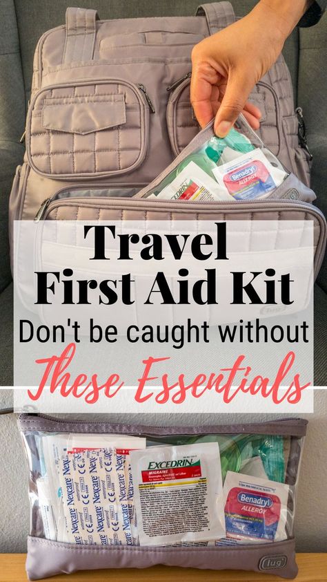 Travel First Aid Kit List, First Aid Kit For Travel, Cruise First Aid Kit Diy, First Aid Kit For Traveling, First Aid Kit Diy Travel Mini, Emergency Pill Kit, First Aid Travel Kit, Medicine Kit For Travel, Diy Travel First Aid Kit