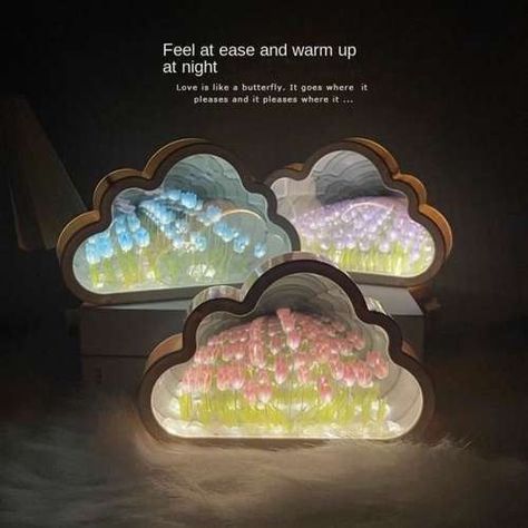 Temu | Explore the Latest Clothing, Beauty, Home, Jewelry & More Cloud Mirror, Tulip Lamp, Hiasan Bilik Tidur, Diy Clouds, Ambiance Lighting, Mirror Room, Cloud Lights, Creative Diy Gifts, Hiasan Bilik