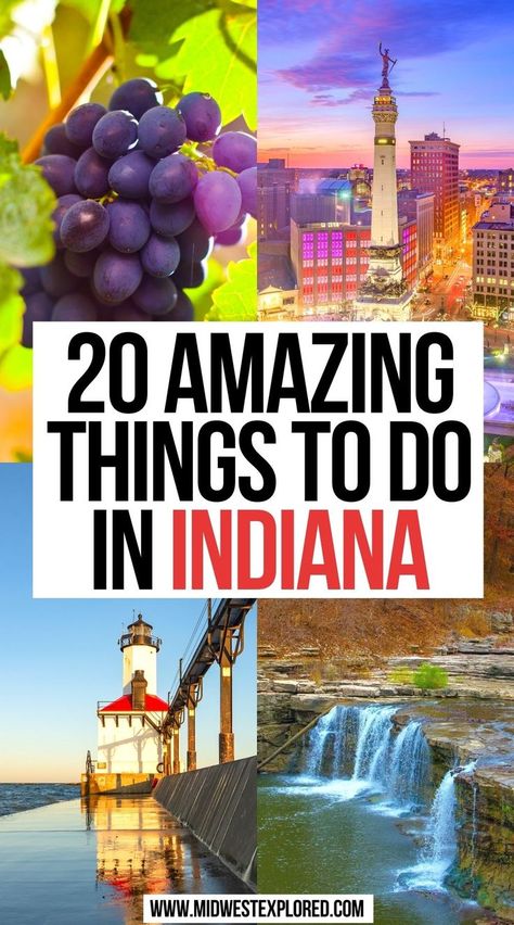 Amazing Things to do in Indiana Indiana Places To Visit, Places To See In Indiana, Indiana Road Trip, What To Do In Indiana, Indiana Things To Do, Fun Things To Do In Indiana, Brown County Indiana Things To Do, Indiana Vacation Ideas, Indiana Bucket List