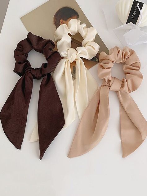 Multicolor Casual   Polyester Plain Scarf Hair Tie    Women Accessories Small Hair Accessories, Cute Hair Excessories, Hair Assories, Homemade Hair Accessories, Accessories For Hair, Up Hairdos, Cute Hair Accessories, Hair Acessories, Hair Tie Accessories