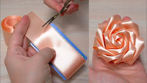 How To Make Forever Rose, Wired Ribbon Flowers Diy, How To Do A Flower Bouquet, How To Make A Ribbon Flower, How To Make Rose Flower, Riben Flower, How To Make Ribbon Flowers Step By Step, Ribbon Flowers Bouquet Diy, Make A Flower