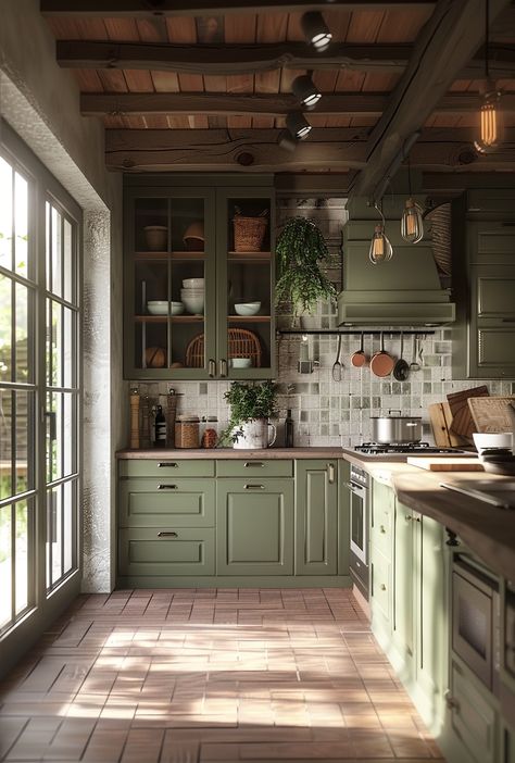 Country Kitchen Designs, Modern Farmhouse Kitchen Makeover, Small Country Kitchens, Farmhouse Kitchen Makeover, Cozy Cottage Kitchen, Earthy Home, Rustic Kitchen Cabinets, Modern Farmhouse Kitchen, Style Cottage