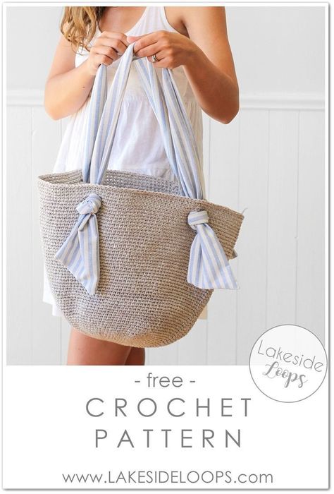 Crochet Bag With Fabric Handles, Yarn Bee Pigment And Fiber Patterns, Crochet Rope Bag Free Pattern, Modern Crochet Bag Pattern, Crochet Purse Video Tutorials, Summer Crochet Bag Pattern, Crochet Pool Bag, Crochet Straw Bag Pattern Free, Crochet Beach Bag Pattern Free