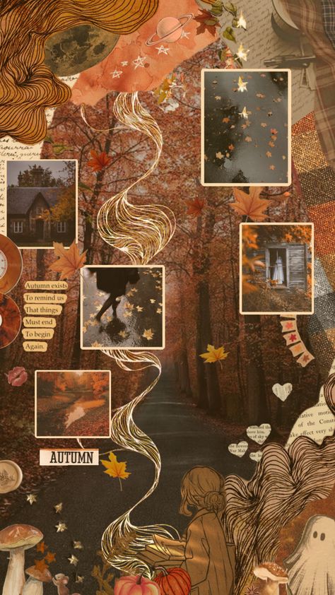 November Collage Wallpaper, Fall Backgrounds Iphone, Happy First Day Of Fall, Books Wallpaper, November Wallpaper, Desktop Themes, Fairy Wallpaper, First Day Of Fall, Nature Vintage