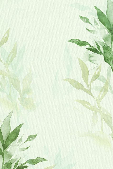 Flyer Background Design Aesthetic, Aesthetic Background For Instagram Post, Green Leafs Background, Word Backgrounds Aesthetic, Green Background With Leaves, Aesthetic Watercolor Background, Nature Frame Background, Leaves Watercolor Background, Leaf Green Aesthetic