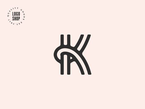 Churreria Ideas, Quilt Logo, Knot Logo, Thread Logo, Knitting Logo, Typo Logo Design, K Logos, Logo Design Inspiration Creative, Logo Shop