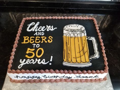 Mens Birthday Cake Sheet Cake, 40th Birthday Cakes For Men Beer, 30th Birthday Sheet Cake Men, Cheers Birthday Cake, 50th Birthday Party Cake Ideas For Men, Cheers To 50 Years Birthday Cake, 40th Birthday Sheet Cakes For Men, Cheers And Beers Cake Ideas, Cheers And Beers To 30 Years Cake