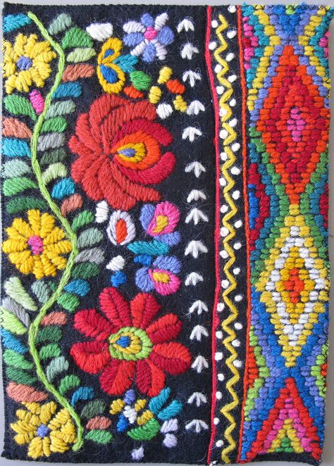 Hungarian embroidery Vintage Embroidery, Satin Stitch, Hungarian Embroidery, Mexican Embroidery, Redwork Embroidery, Embroidery Patterns Vintage, Learn Embroidery, Folk Embroidery, Embroidery Inspiration