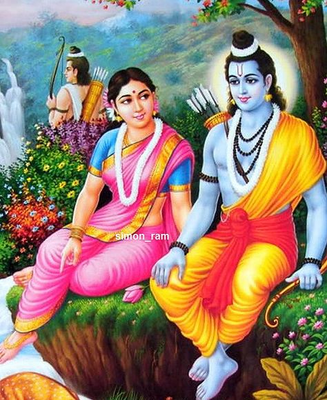 Ram and Sita by hinduism, via Flickr Ramayana Images, Ram Sita Image, Sri Hari, Lakshmi Mata, Shri Ram Wallpaper, साईं बाबा, Rama Sita, God Hanuman, Ram Hanuman