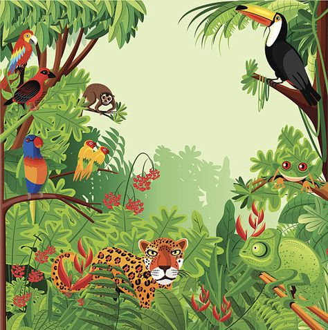 Tropical rainforest Maus Illustration, Forest Illustration, 1000 Piece Puzzle, Tropical Forest, Tropical Rainforest, Tropical Pattern, Free Vector Art, Free Illustrations, Photo Illustration